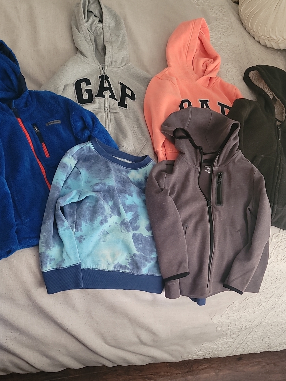 Mixed Size 5, Kids Hooded Sweatshirts - GAP Logo Pullover, Warm Jackets